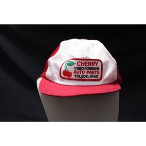 Vintage Snap Back Trucker Hat Cap Cherry Used Foreign Auto Parts Toledo, Ohio